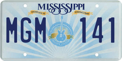 MS license plate MGM141