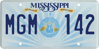 MS license plate MGM142