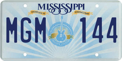 MS license plate MGM144