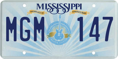 MS license plate MGM147