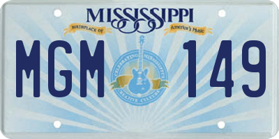 MS license plate MGM149
