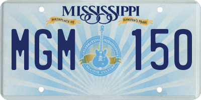 MS license plate MGM150
