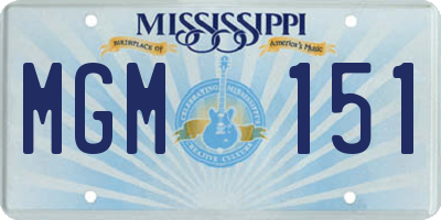 MS license plate MGM151