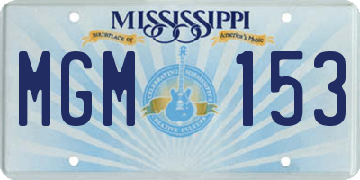 MS license plate MGM153