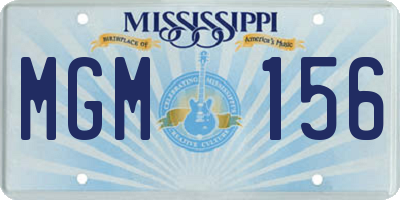 MS license plate MGM156