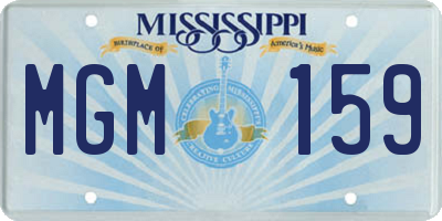 MS license plate MGM159