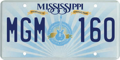 MS license plate MGM160