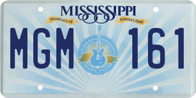 MS license plate MGM161