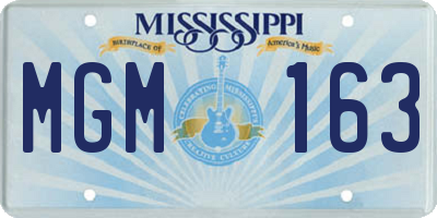 MS license plate MGM163
