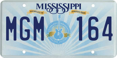MS license plate MGM164