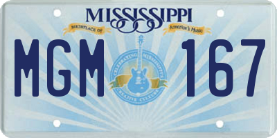 MS license plate MGM167