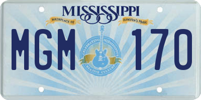 MS license plate MGM170