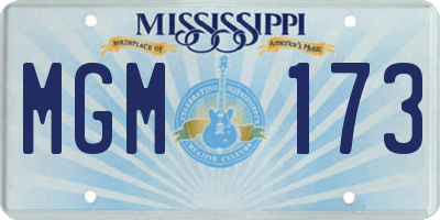 MS license plate MGM173