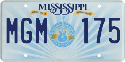 MS license plate MGM175