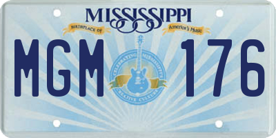 MS license plate MGM176