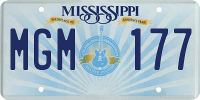 MS license plate MGM177