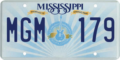 MS license plate MGM179