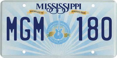 MS license plate MGM180