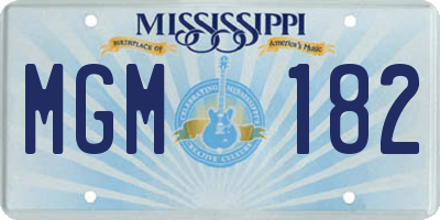 MS license plate MGM182