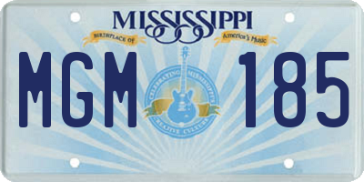 MS license plate MGM185