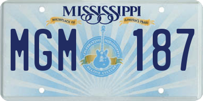 MS license plate MGM187