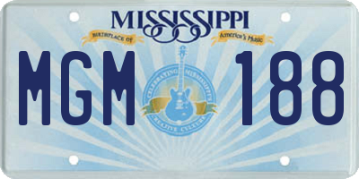MS license plate MGM188