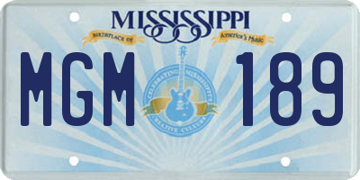 MS license plate MGM189