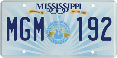 MS license plate MGM192
