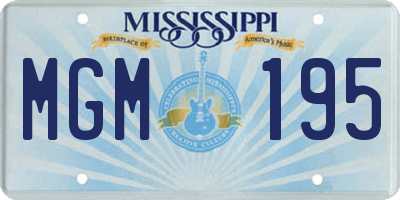 MS license plate MGM195