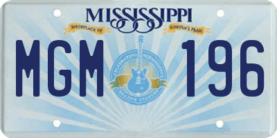 MS license plate MGM196