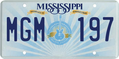 MS license plate MGM197
