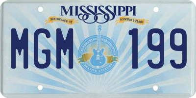 MS license plate MGM199