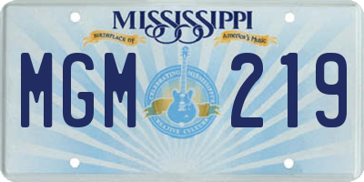 MS license plate MGM219