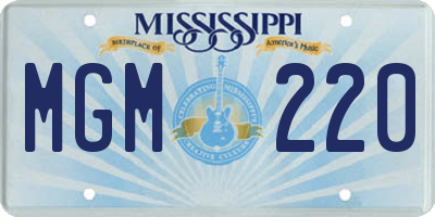MS license plate MGM220