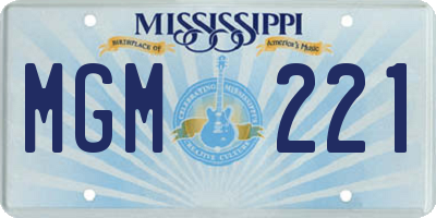 MS license plate MGM221