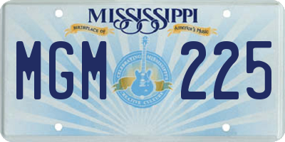 MS license plate MGM225