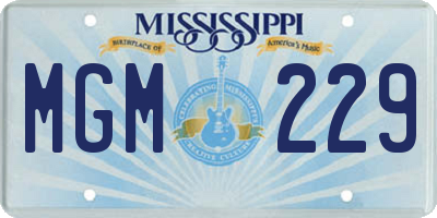 MS license plate MGM229