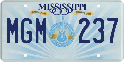 MS license plate MGM237