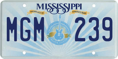 MS license plate MGM239