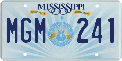 MS license plate MGM241