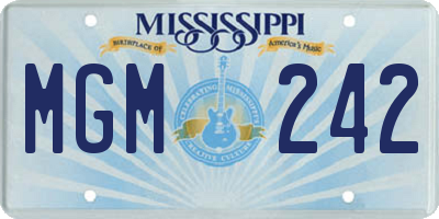 MS license plate MGM242