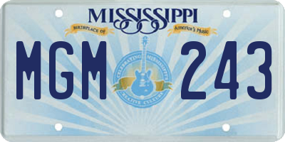 MS license plate MGM243