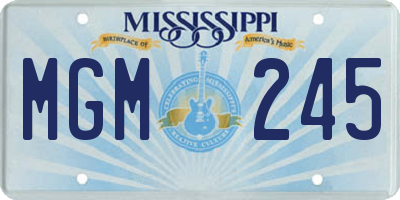 MS license plate MGM245