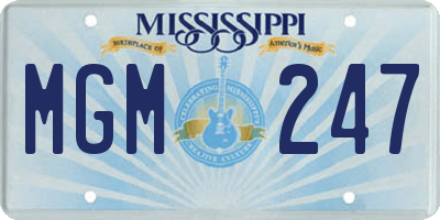 MS license plate MGM247