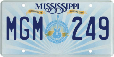 MS license plate MGM249