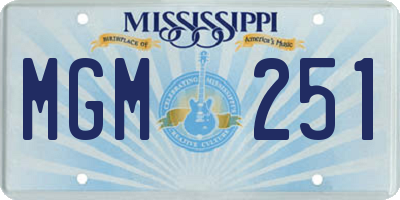 MS license plate MGM251