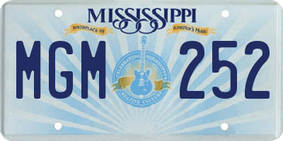 MS license plate MGM252