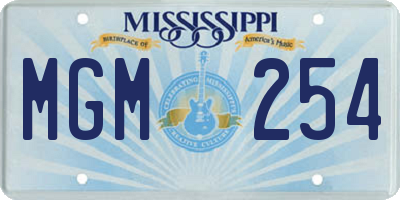 MS license plate MGM254
