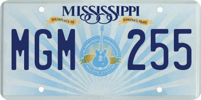 MS license plate MGM255