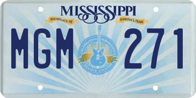MS license plate MGM271